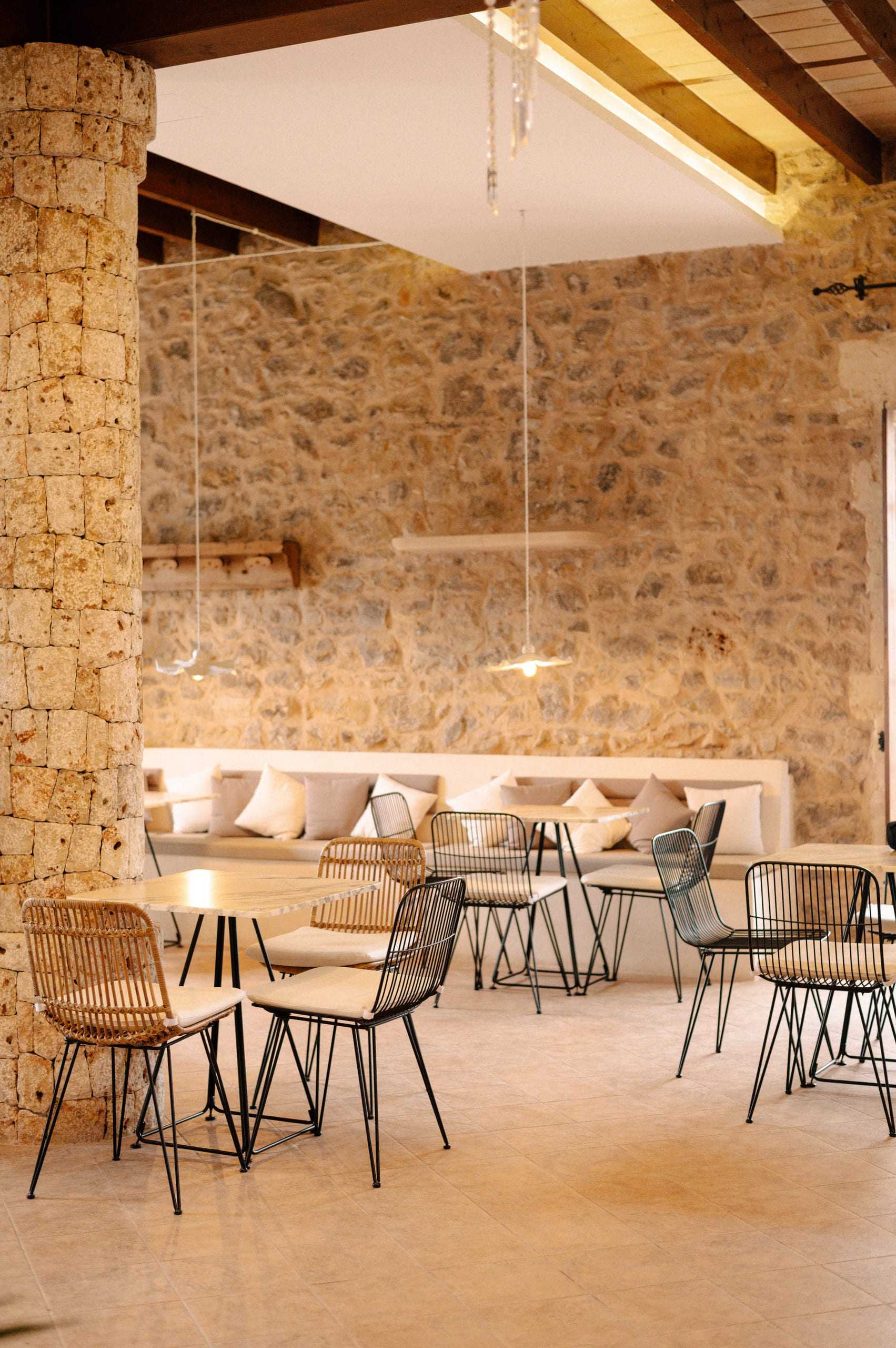 Shared hall with stone walls