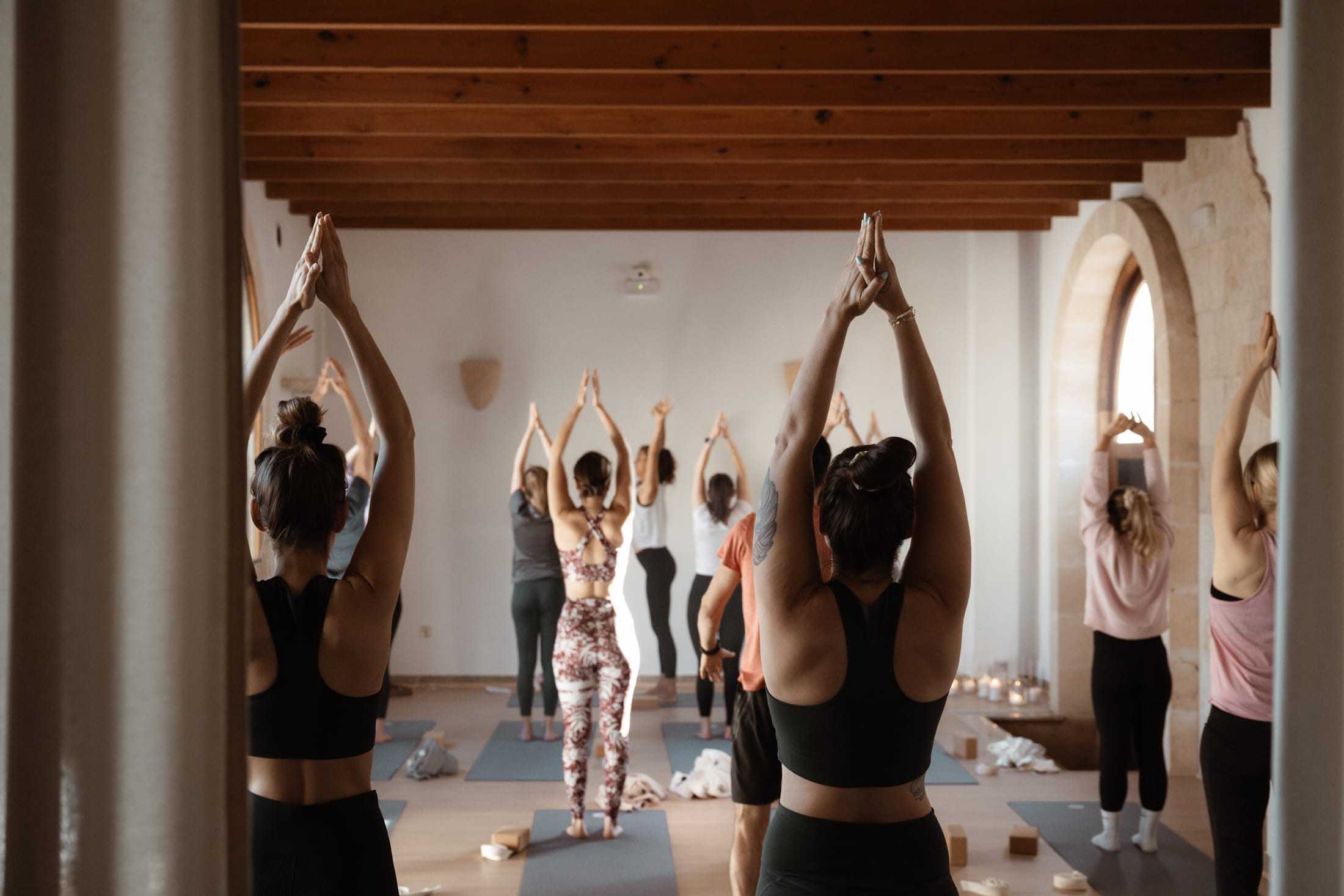 Yoga class in the shala